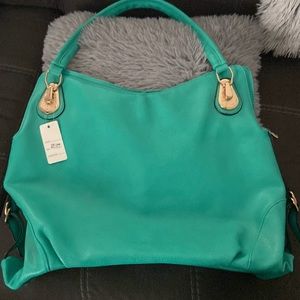 NWT TEAL GREEN PURSE WITH GOLD HARDWARE